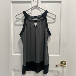 BANANA REPUBLIC Y2K Style Gray & Black With Keyhole Front Tank MEDIUM Pre Loved